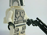Custom BOBA FETT White Armor Minifigure -Custom Printing! -NEW