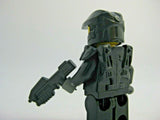 Custom SPARTAN Space Marine Minifigure with CAC Armor, Brickarms Rifle