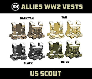 Brickarms WW2 US SCOUT VEST for  Minifigures -Pick your Color!-