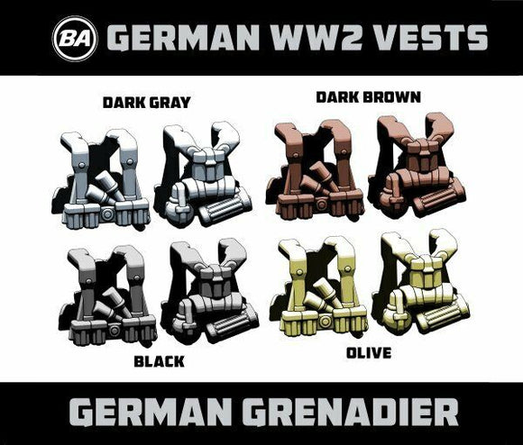 Brickarms WW2 GERMAN GRENADIER VEST for  Minifigures -Pick your Color!-