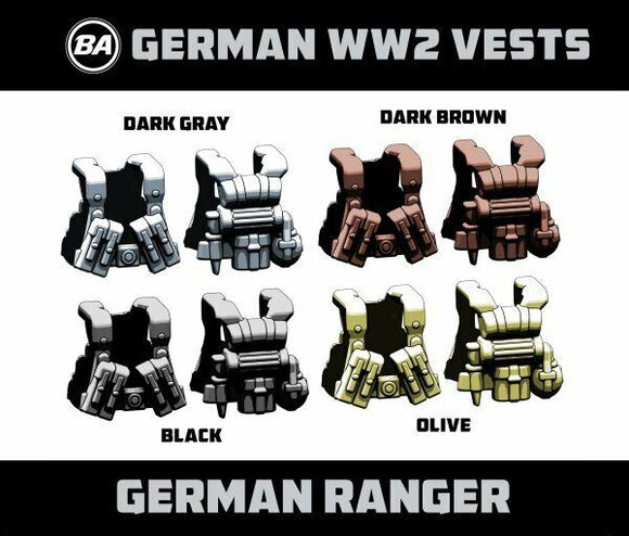 Brickarms WW2 GERMAN RANGER VEST for  Minifigures -Pick your Color!-
