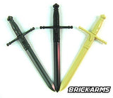 BrickArms Claymore for Minifigures Castle LOTR Templar Knight - Pick Color