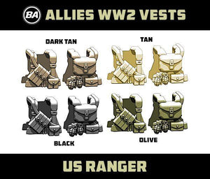 Brickarms WW2 US RANGER VEST for  Minifigures -Pick your Color!-