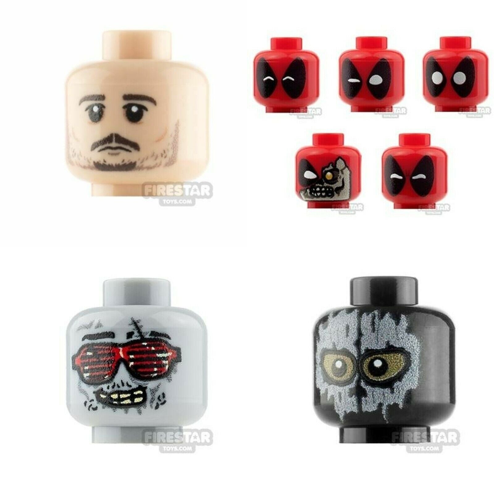 Genuine Lego Custom Printed Heads printing by Firestar -Pick