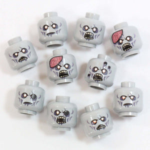 Custom Zombie Minifigure Parts -Printed On Real Lego Minifigure Parts!