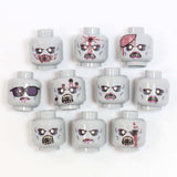 Custom Zombie Minifigure Parts -Printed On Real Lego Minifigure Parts!