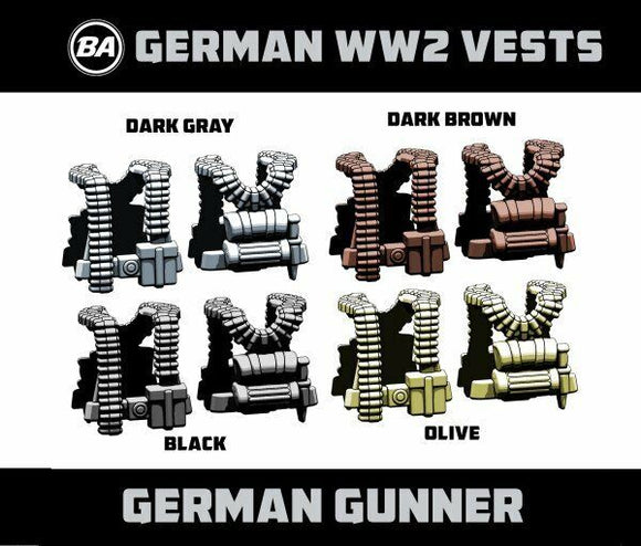 Brickarms WW2 GERMAN GUNNER VEST for  Minifigures -Pick your Color!-