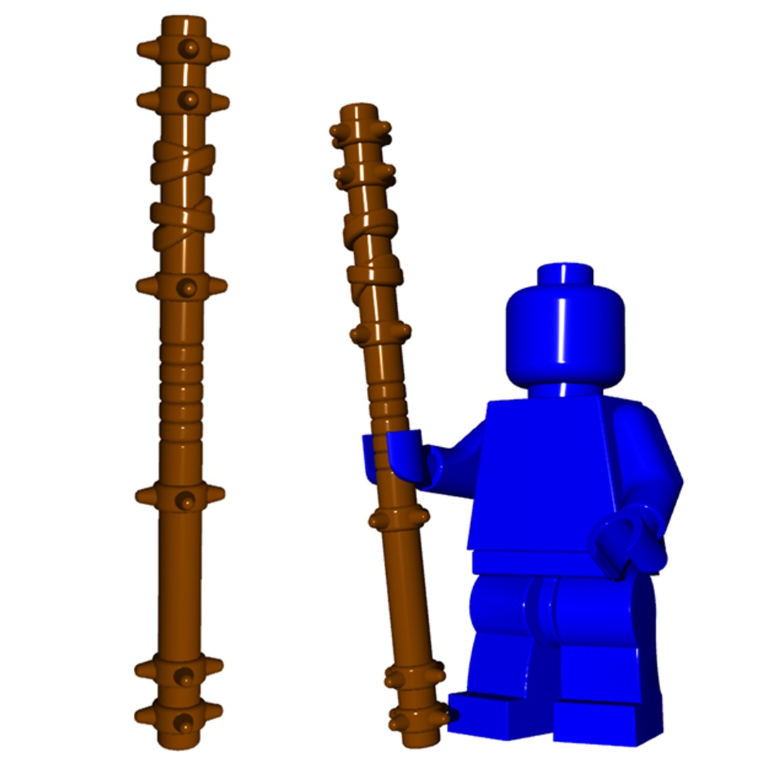 Custom Quarterstaff Weapon for Minifigures Medieval Pick your Color! Nashvegas Bricks