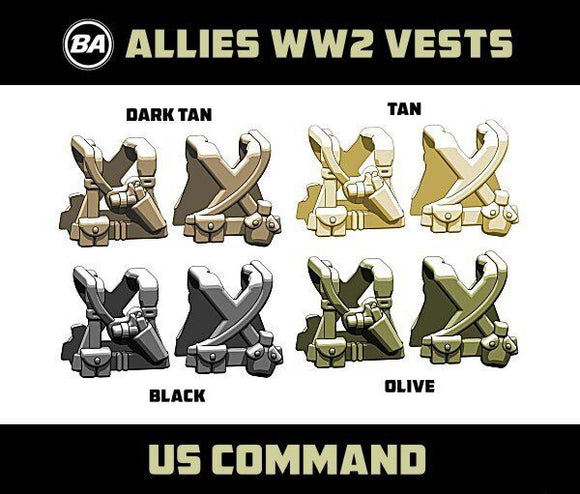 Brickarms WW2 US Command Vest for Custom Minifigures -Pick your Color!-