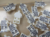 Custom White Mandalorian Minifigure Bodies UV Printed on Genuine Lego Parts