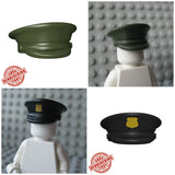 Custom OFFICER HAT for Minifigures -Police Military WWII -Pick Color