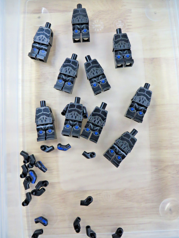 Custom Shadow Rex Clone Minifigure Bodies UV Printed on Genuine Lego Parts