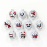 Custom Zombie Minifigure Parts -Printed On Real Lego Minifigure Parts!