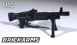 BrickArms M60 MACHINE GUN w/ Bipod for Custom Minifigures -US Soldier Military