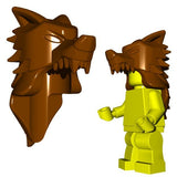 Custom WOLF PELT HELM for  Minifigures Black White or Brown -Castle Viking