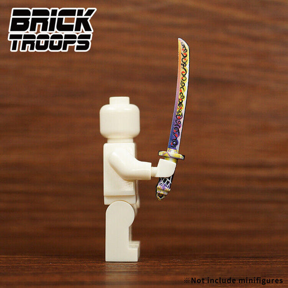 Leyile Custom UV Printed KATANA Swords for Minifigures -Pick Color!-