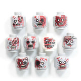 Custom Zombie Minifigure Parts -Printed On Real Lego Minifigure Parts!