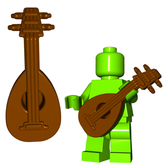 Custom Lute  Instrument for Minifigures -Pick Color- Castle Bard