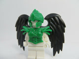 Custom HARPY Green Armor, Helmet & Black Wings for Minifigures