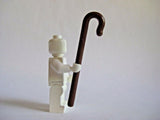 Custom SHEPHERD CROOK Staff Accessory for Minifigures -Reddish Brown-