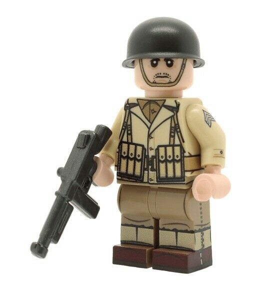 WW2 US ARMY NCO Minifigure - United Bricks – Nashvegas Bricks