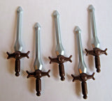 Brickforge Custom HERO SWORD LOT 5 pcs for Minifigures- Silver- LOTR Castle