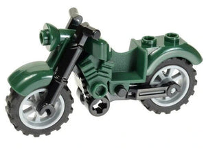 Lego Motorcycle Vintage Style for Minifigures - Dark Green-