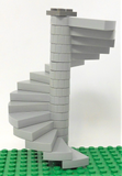 Lego Spiral Staircase Assembly  -Light Gray- 16 Steps Harry Potter