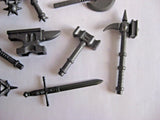 Custom Blacksmith FORGE KIT For Minifigures Castle LOTR -Anvil + Weapons!