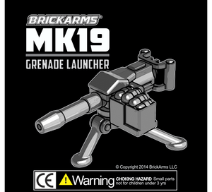 Brickarms MK19 w/ TRIPOD for Custom Minifigures NEW - Black