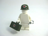 Custom MEDIC KIT for Minifigures WW2 -Helmet, Case, Medical Gear!- NEW