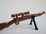 BrickArms KAR98 German SNIPER Rifle W/ BIPOD for Minifigs -Soldier WWII