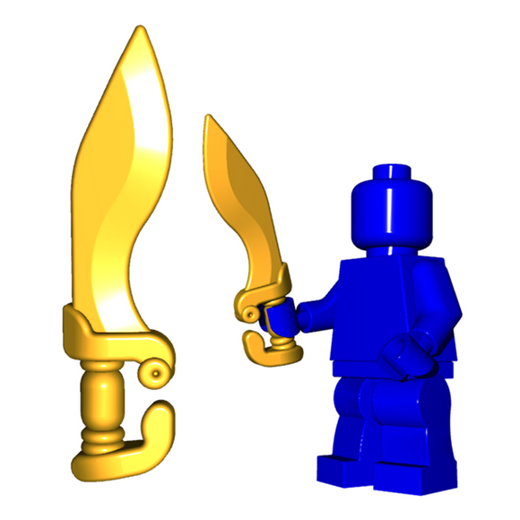 Custom Falcata Sword Weapon for Minifigures LOTR Castle -Pick your Color! NEW