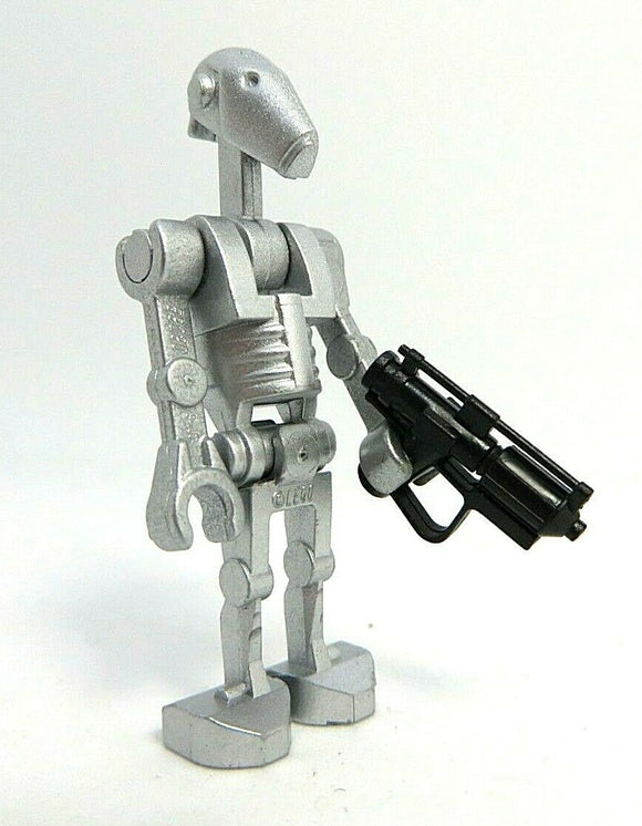 Clone Army Customs BATTLE DROID Figure Custom + Genuine Parts! NEW- Silver