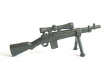 BrickArms M21 SNIPER Rifle W/ BIPOD for Minifigs -Soldier Military -Gunmetal-