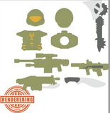 Custom Shock Trooper Accessory Pack for Minifigures -Olive Green Eagle Glide