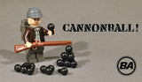 BrickArms CANNON BALL 4 PACK for Minifigure Weapons -Pick Color- NEW