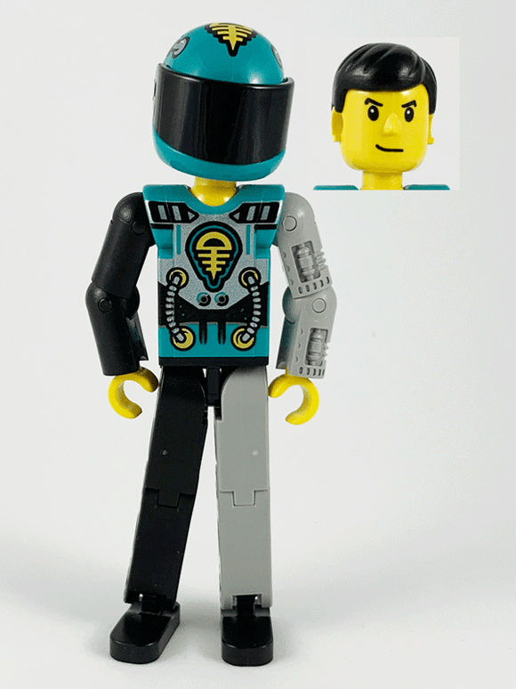 Lego Technic Figure Black/Light Gray legs, Helmet  -tech001a- 8269