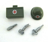 Custom MEDIC KIT for Minifigures WW2 -Helmet, Case, Medical Gear!- NEW