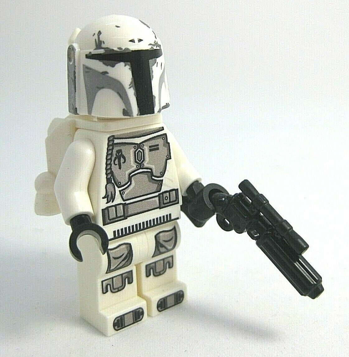 Custom BOBA FETT White Armor Minifigure -Custom Printing! -NEW