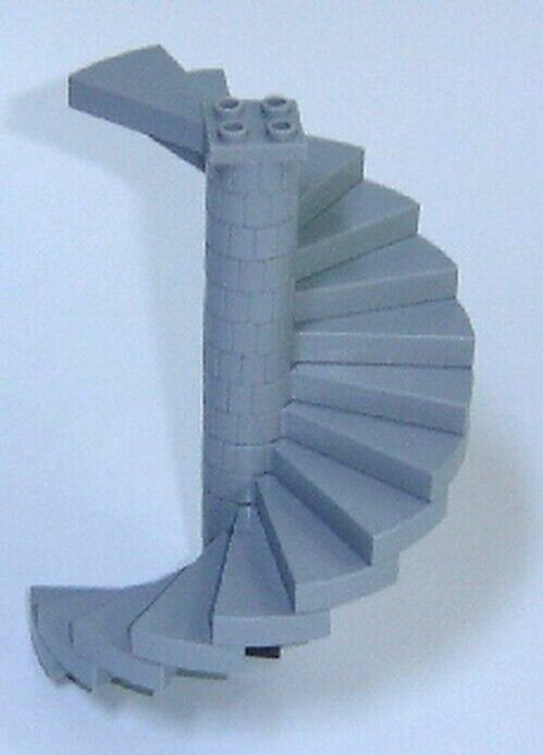 Lego Spiral Staircase Assembly  -Light Gray- 16 Steps Harry Potter