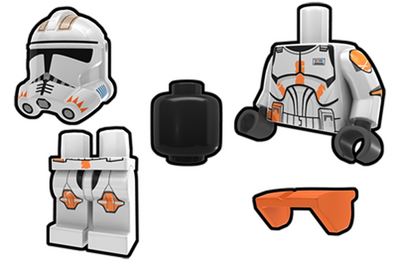 Arealight Commander Cody Custom Printed Minifigure-Helmet, Visor