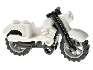 Lego Motorcycle Vintage Style for Minifigures - White-