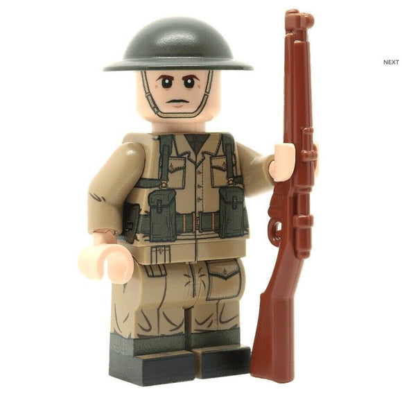 WW2 British Army Rifleman Minifigure (Mid Late War) NEW United Bricks