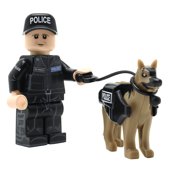 British Police Dog Handler Custom Minifigure  - United Bricks