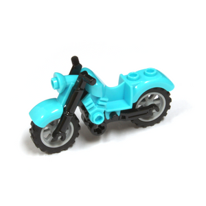 Lego Motorcycle Vintage Style for Minifigures - Medium Azure-