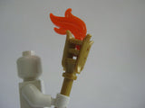 Custom TORCH with Flame for  Minifigures LOTR Knight King Castle