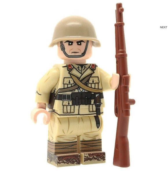 WW2 Italian Army Rifleman (Desert) Minifigure Custom Printed  NEW United Bricks