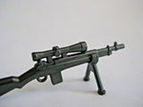 BrickArms M21 SNIPER Rifle W/ BIPOD for Minifigs -Soldier Military -Gunmetal-
