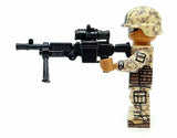 BrickArms M240B-USMC w/PEQ Pintle Bipod + Ammo Can for Minifigures -NEW-